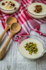 Turkish Dessert Muhallebi / Homemade Pudding.