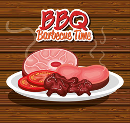 barbecue time best meat vector illustration design