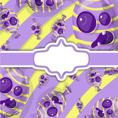 Fototapeta na wymiar Candy background with frame. Template for your design. Vector illustration.