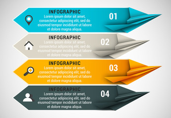 Paper Airplane Tab Element Business Infographic with Grayscale Icon Set
