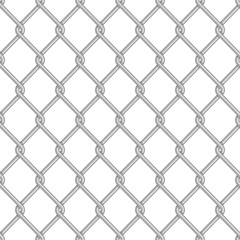 Seamless chain link fence background.