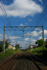 Naklejka premium 線路と青空