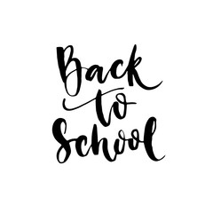 Back to school - lettering calligraphy phrase.