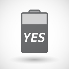 Isolated  battery icon with    the text YES
