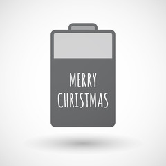 Isolated  battery icon with    the text MERRY CHRISTMAS