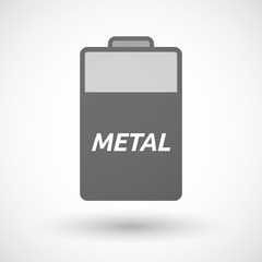 Isolated  battery icon with    the text METAL