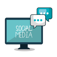 social media concept flat icons vector illustration design