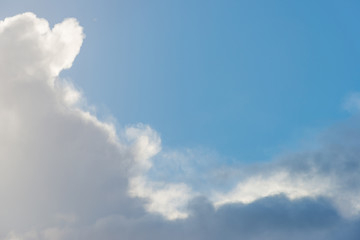 Clouds in a blue sky in autumn
