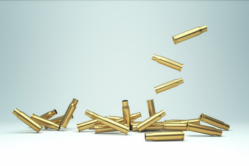 Pile of empty bullet. 3D illustration
