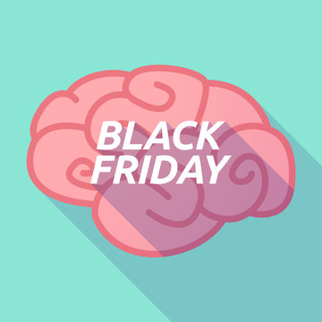 Long shadow pink brain icon with    the text BLACK FRIDAY