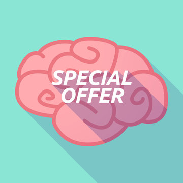 Long shadow pink brain icon with    the text SPECIAL OFFER