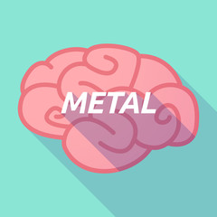 Long shadow pink brain icon with    the text METAL