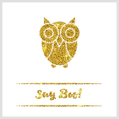 Halloween gold textured owl icon