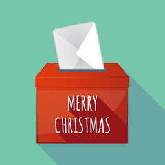 Long shadow ballot box with    the text MERRY CHRISTMAS