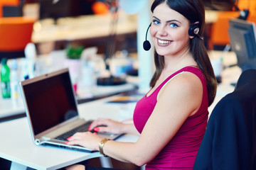 Successful business woman working at the office