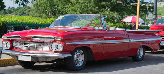 Colorful American Classic car on the street in Havana Cuba