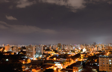 Fototapeta na wymiar Campinas at night from above , in Brazil
