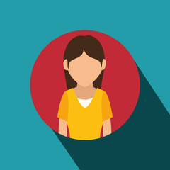 young woman avatar isolated icon vector illustration design