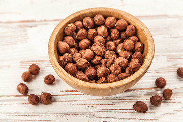 Hazelnuts top view
