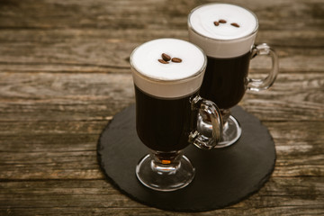 Glass of Irish coffee