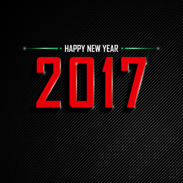 Happy New Year 2017 text design in a vector image. Dark background.