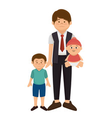Obraz premium group family members characters vector illustration design