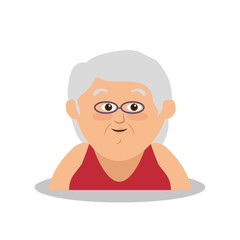grandmother avatar character member vector illustration design