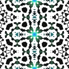 Fototapeta premium Beautiful black and white and turquoise design pattern