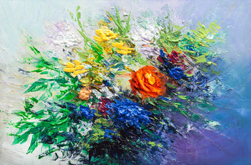 Oil painting flowers