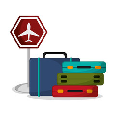 Baggage icon. Airport travel trip vacation and tourism theme. Colorful design. Vector illustration