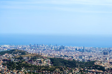 Naklejka premium Top view of cityscape of Barcelona, Spain