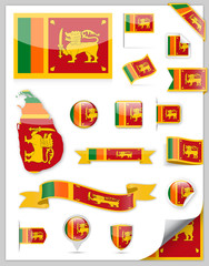 Sri Lanka Flag Set - Vector Collection