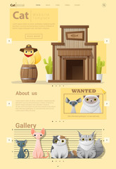 Animal website template  banner and infographic with Cat , vector , illustration