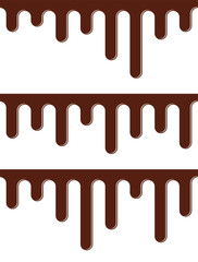 vector seamless background set of melting chocolate streams