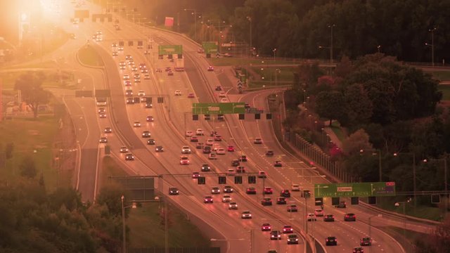Morning traffic on highway E4 north of Stockholm 