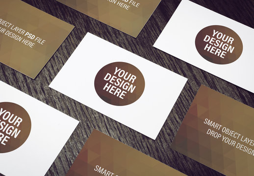 Business Card Mockup with Geometric Design Element