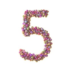 bubbles numbers 5, five
