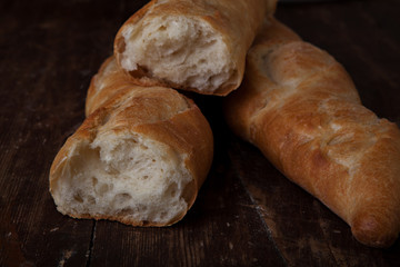 French baguette sliced