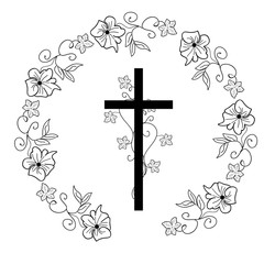 Illyustartsiya Christian symbol - a cross in a wreath