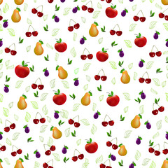 Seamless pattern with fruits 