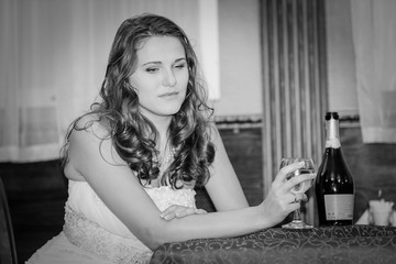 Portrait of a fiance in a sadness