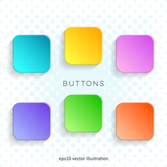 Modern vector blank colorful web buttons
