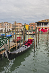 Traditional Venice gondola, Canal Grande. Italy.
