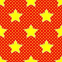 Pop Art Star, Colorful seamless background inspired by Pop Art and comics