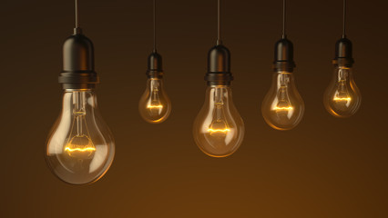 Lamp bulb. 3D illustration