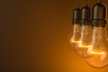 Lamp bulb. 3D illustration