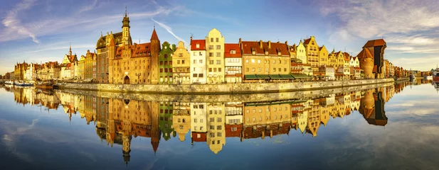 Papier Peint photo autocollant Ville sur leau Paysage urbain de Gdansk en Pologne,Panorama