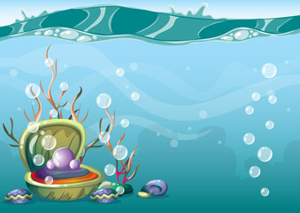cartoon vector underwater background with separated layers for game art and animation game design asset in 2d graphic