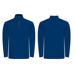 Half-Zipper long sleeve blue Shirt isolated vector on the white background © oljgaa29