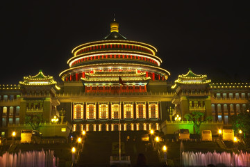 Fototapeta na wymiar Renmin Square Chongqing Sichuan China at Night